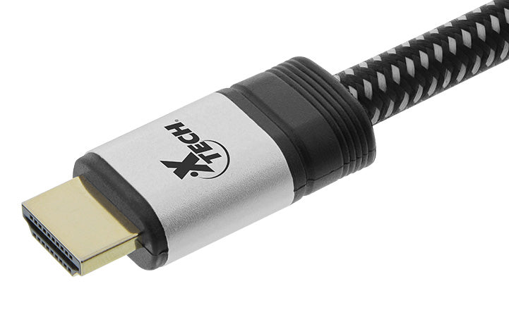 Xtech XTC-626 cable HDMI 1.8 m HDMI Tipo A (Estándar) Negro, Gris, 18 Gbit/s, Canal de retorno de audio (ARC)
