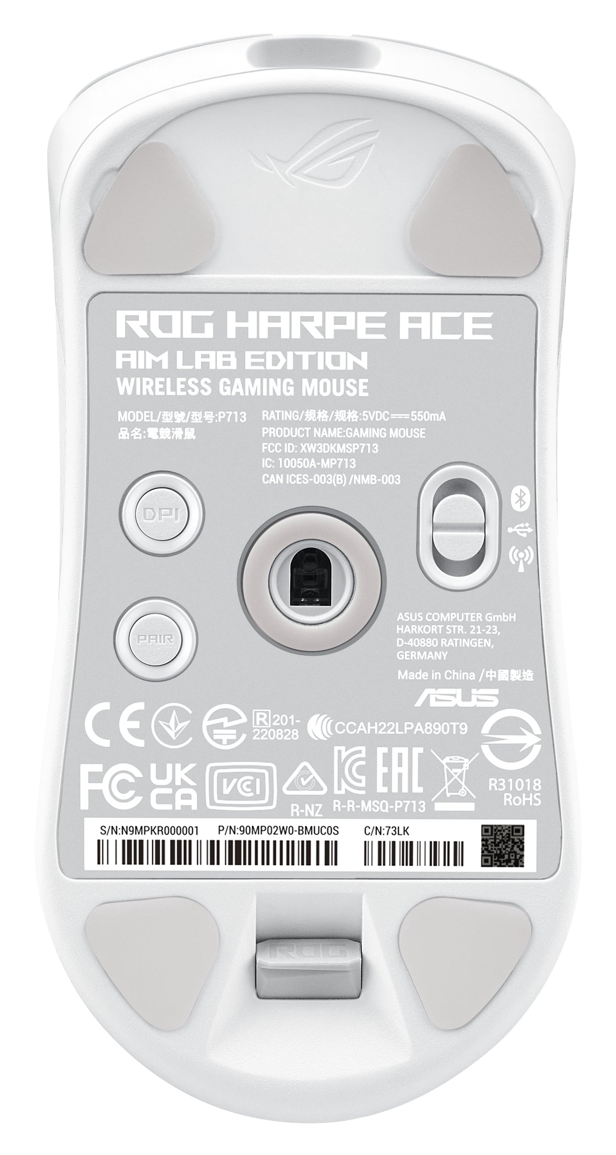 ASUS ROG Harpe Ace Aim Lab Edition Ratón 1 Vertical Juego Inalámbrico y alámbrico