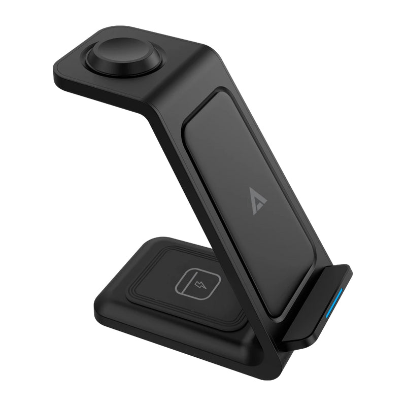 Cargador ACTECK Inalámbrico Energon S-Mate CI720 3 en 1 / Para IPhone 15 W, IWatch 3 W y AirPods 5 W / Negro