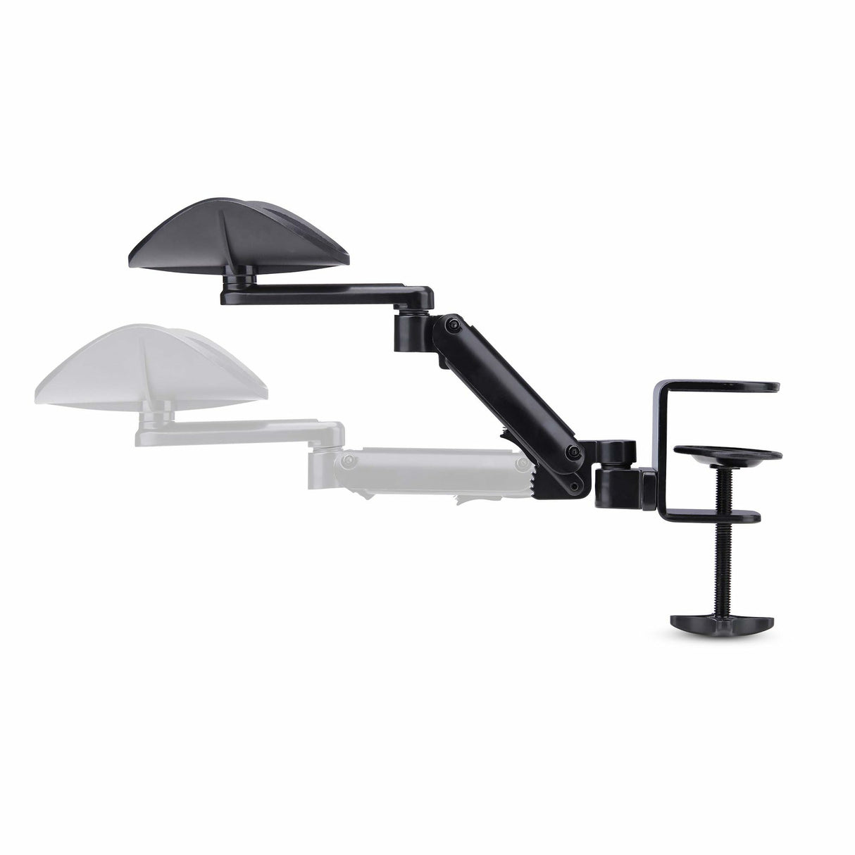 StarTech.com Apoyabrazos Ajustable para Escritorio de Oficina - Reposabrazos de Rotación de 360 Grados - Instalación con Mordaza - sin Perforaciones - Ergonómico - Negro Computadora Reposabrazos Negro Aluminio, Plástico, Acero 5 - 70 mm