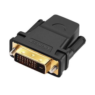 Ugreen 20124 cambiador de género para cable HDMI DVI Negro, Oro