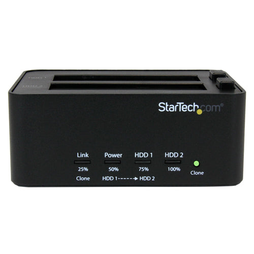 StarTech.com Duplicador y Borrador de Discos Duros de 2 Bahías - Clonador Copiador Autónomo de Discos Duros SATA - Docki