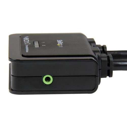 StarTech.com Conmutador Switch KVM 2 puertos HDMI USB Audio con Cables Integrados - 1080p Interruptores KVM 2 USB No