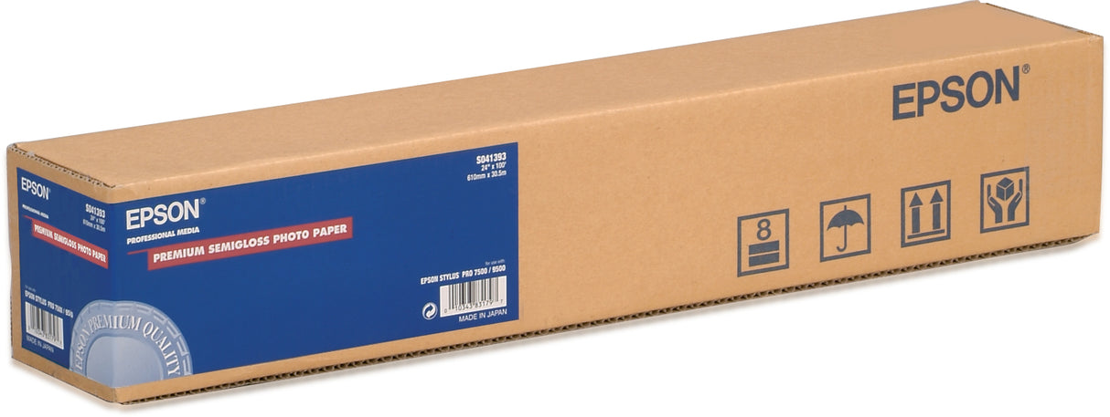Epson Rollo de Premium Semigloss Photo Paper, 24" x 30,5 m, 160 g/m² Papel Blanco Semi-brillo 160 g/m² 61 mm