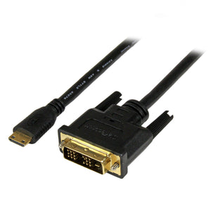 StarTech.com Cable de 1m Mini HDMI a DVI - Cable DVI-D a HDMI (1920x1200p) - Mini HDMI Macho de 19 Pines a DVI-D Macho -