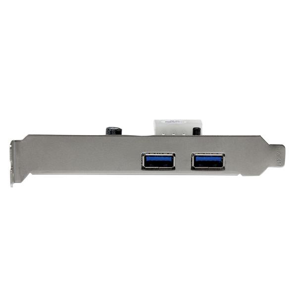 StarTech.com Adaptador Tarjeta Controladora PCI Express PCI-E 2 Puertos USB 3.0 con Alimentación Molex y UASP tarjetas y adaptadores de interfaz PCIe USB 3.2 Gen 1 (3.1 Gen 1) Full-height / Low-profile PCIe 2.0