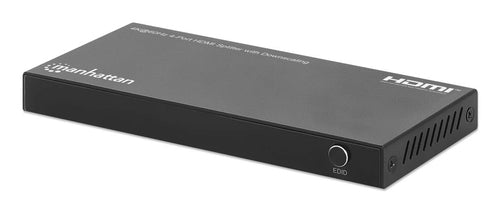 208369 - Manhattan Splitter HDMI de 4 puertos con downscaling, 4K@60 Hz, distribuye 1 entrada HDMI a 4 salidas (misma señal), botón de reescalado 4K a 1080p, i