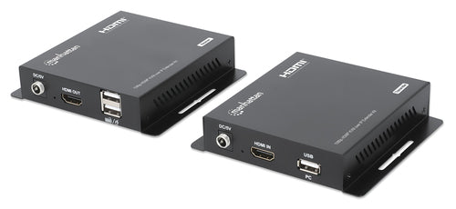 208413 - Manhattan Kit extensor KVM HDMI 1080p sobre IP, extiende señal 1080p@60 Hz hasta 120 m mediante cabl