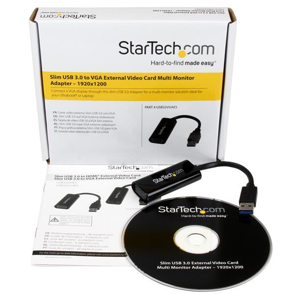 StarTech.com Adaptador Gráfico Conversor USB 3.0 a VGA - Cable Convertidor Compacto de Vídeo - 1920x1200 / 1080p adaptadores gráficos usb USB tipo A Macho 3.2 Gen 1 (3.1 Gen 1) 1