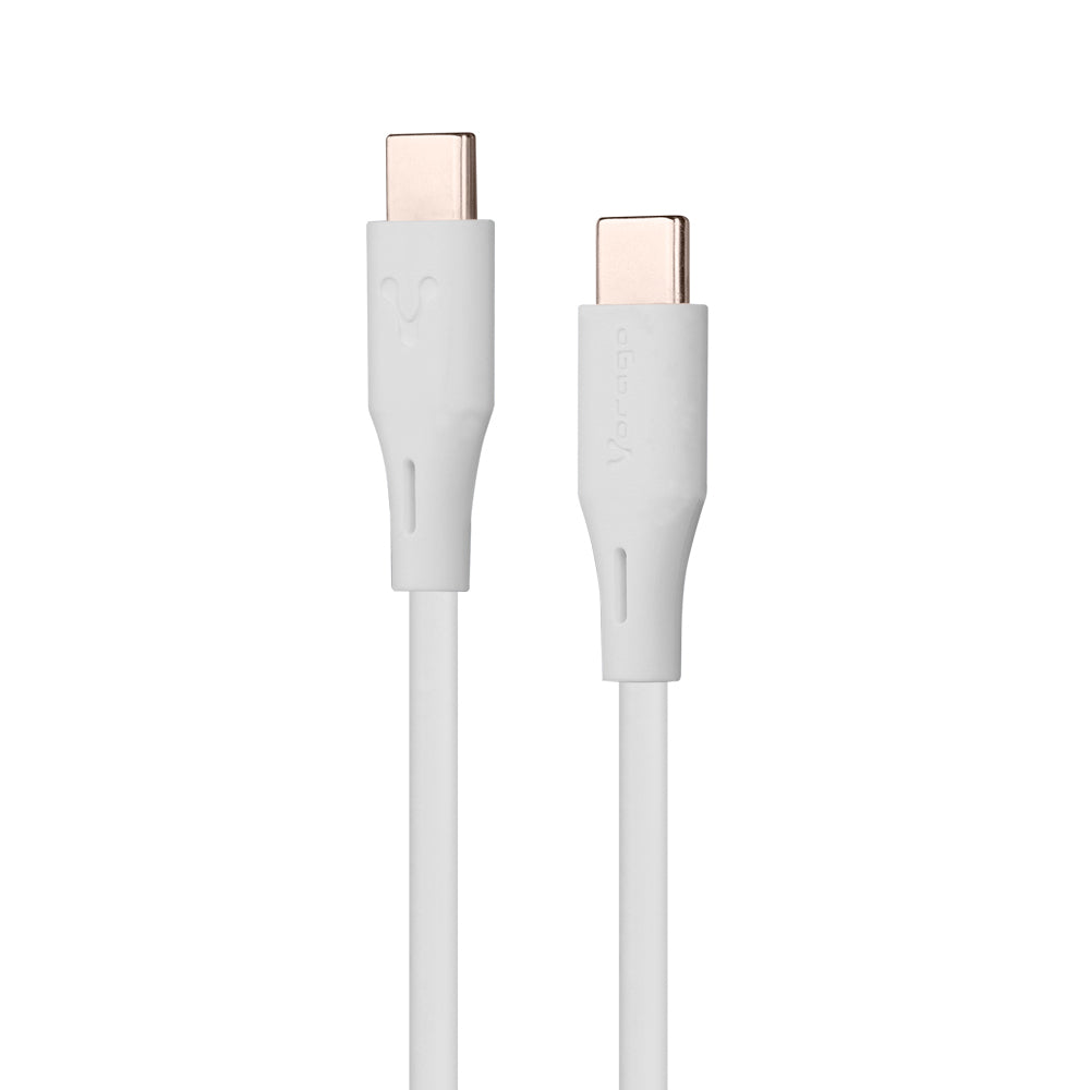 CABLE VORAGO CAB-CC01W USB TIPO C- USB TIPO C 1 METRO CARGA RAPIDA BLANCO