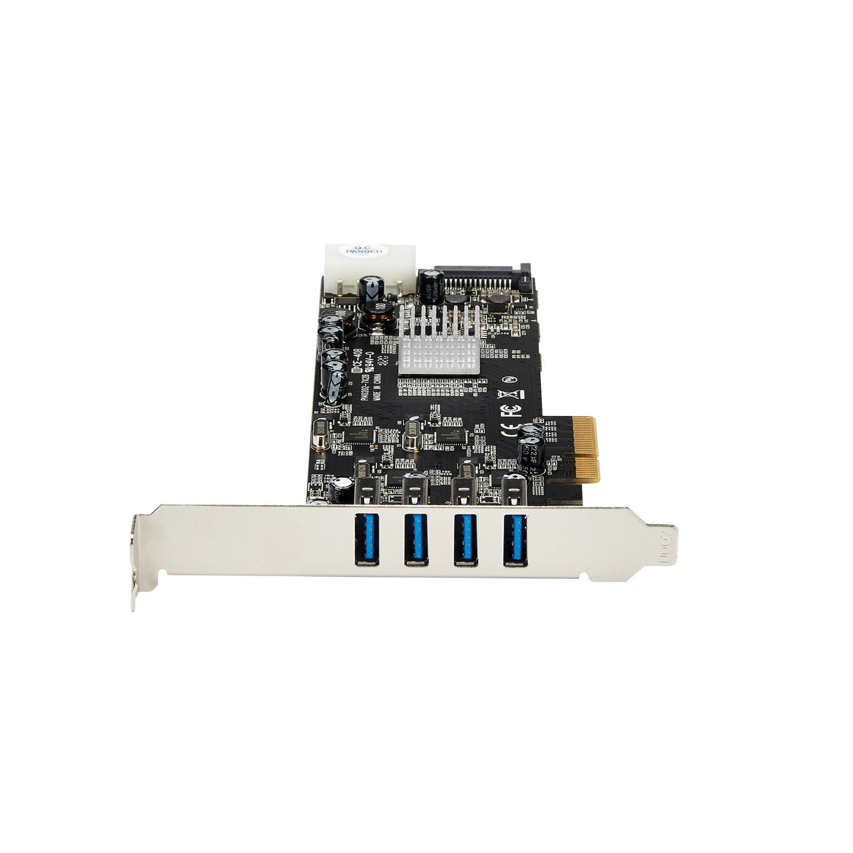 StarTech.com Adaptador Tarjeta PCI Express PCI-E 4 Puertos USB 3.0 UASP 2 Canales de 5Gbps con Alimentación Molex SATA T
