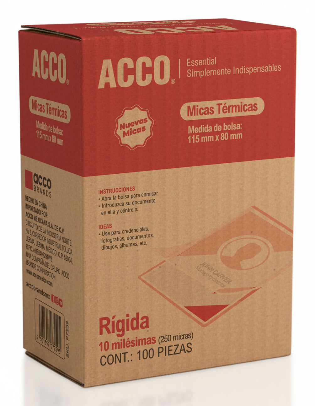 Mica térmica ACCO 11.5x8cm 10 miésimas 5