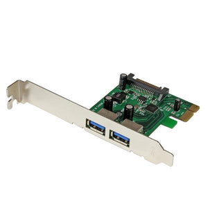 StarTech.com Tarjeta PCI Express de 2 Puertos USB 3.0 SuperSpeed con UASP y Alimentación SATA - Adaptador Interno Tarjet