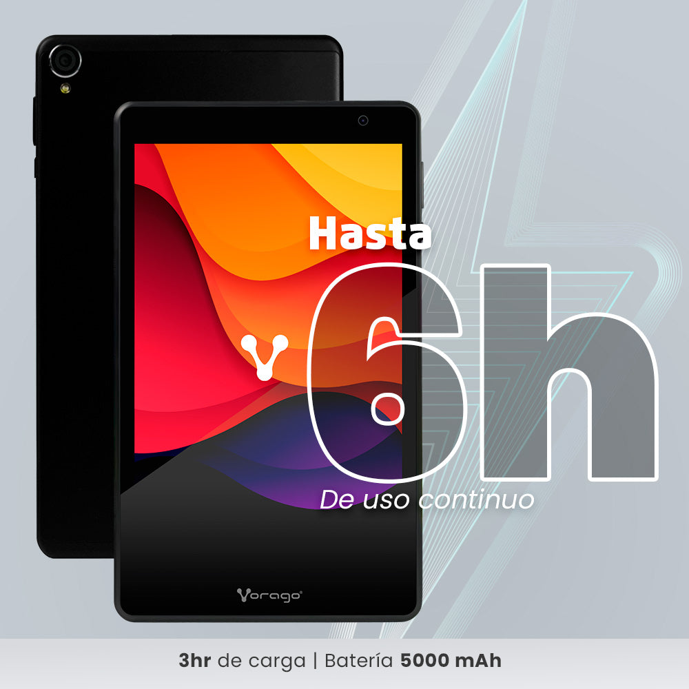 TABLET VORAGO PAD-7-KIDS 8"ANDROID 13 QUADCORE 4GB 64GB DUALCAM WIFI BT GMS NEGRA