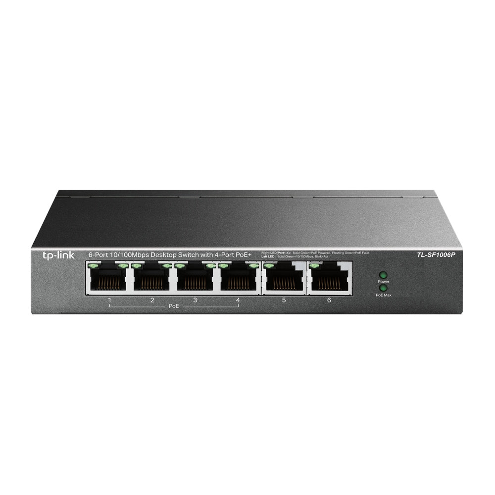 TP-Link TL-SF1006P dispositivo de redes No administrado 6 Fast Ethernet (10/100) IEEE 802.3af, IEEE 802.3at
