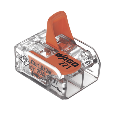 Wago 221-412 conector Cage Clamp Naranja, Transparente