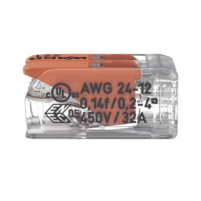 Wago 221-412 conector Cage Clamp Naranja, Transparente