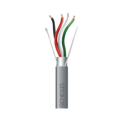 Carrete de 305 Metros (1000 Pies) / Cable 4 x 18 AWG / Color Gris / Blindado / Riser / Aplicaciones de Audio Control de Acceso y Automatización