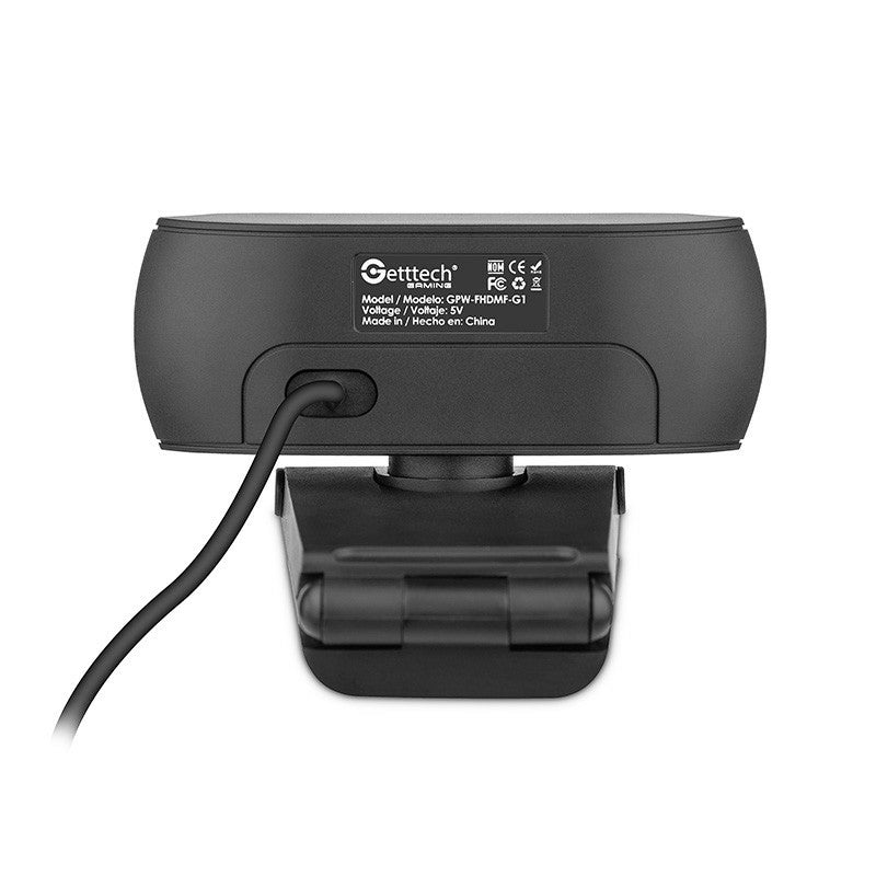 Getttech GPW-FHDMF-G1 cámara web 1920 x 1080 Pixeles USB Negro, Full HD, 30 fps, 720p