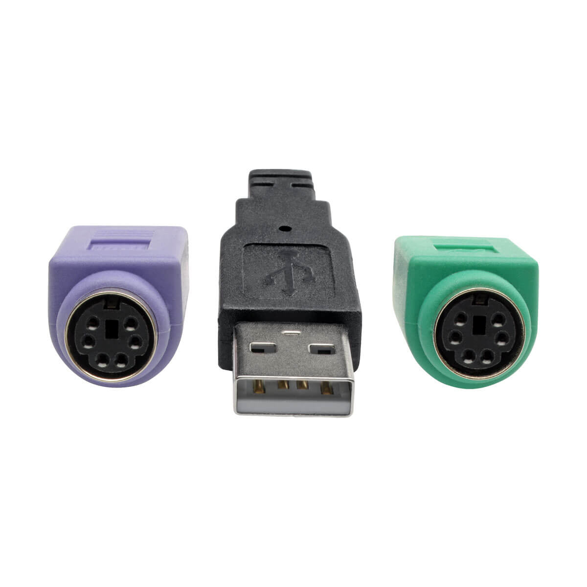 Tripp Lite U219-000-R Adaptador USB a PS/2 - Teclado y Mouse (A M a 2x Mini-Din6 H), Negro, China, 177.8 mm