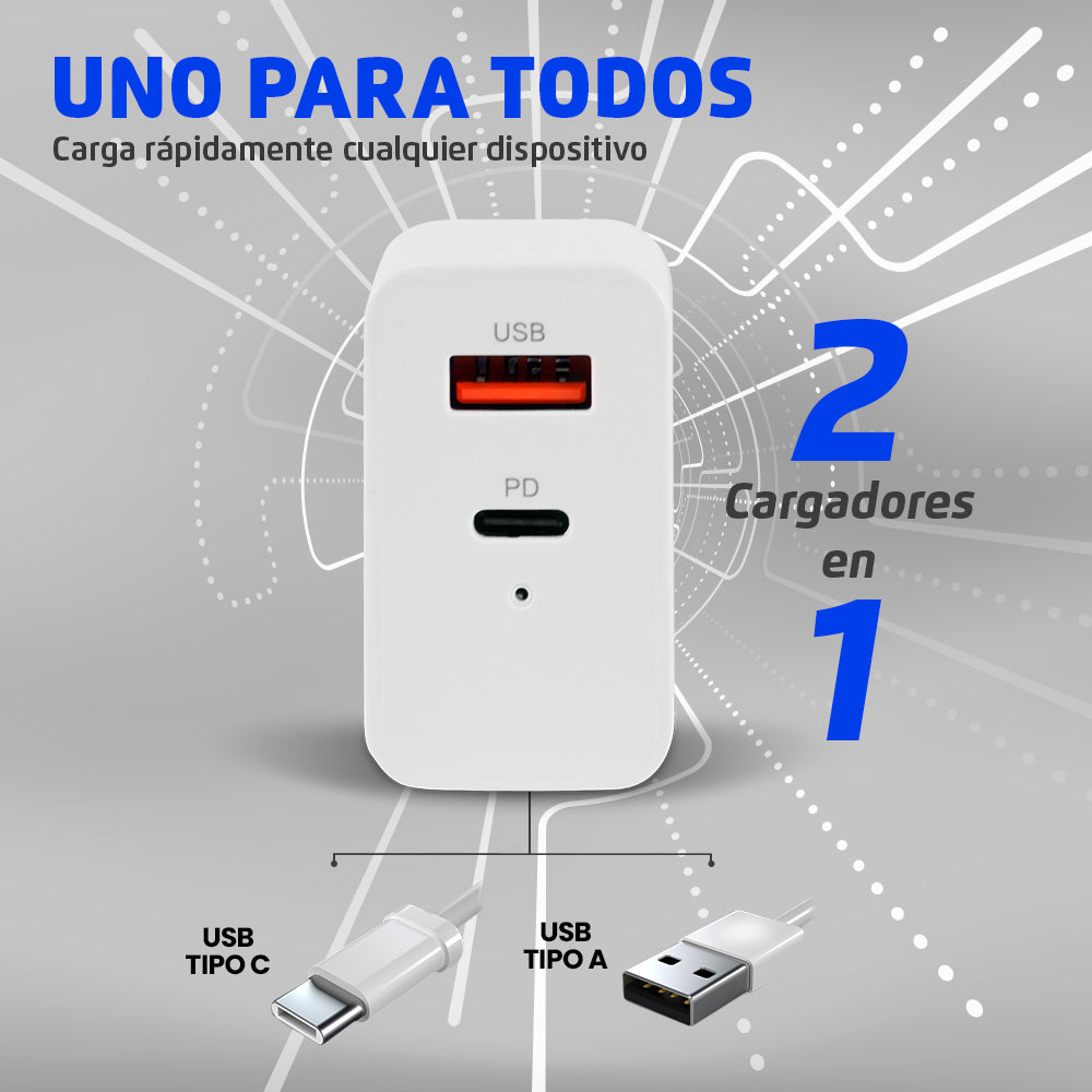 Vorago AU-350-WH cargador de dispositivo móvil Universal Blanco Corriente alterna Carga rápida Interior