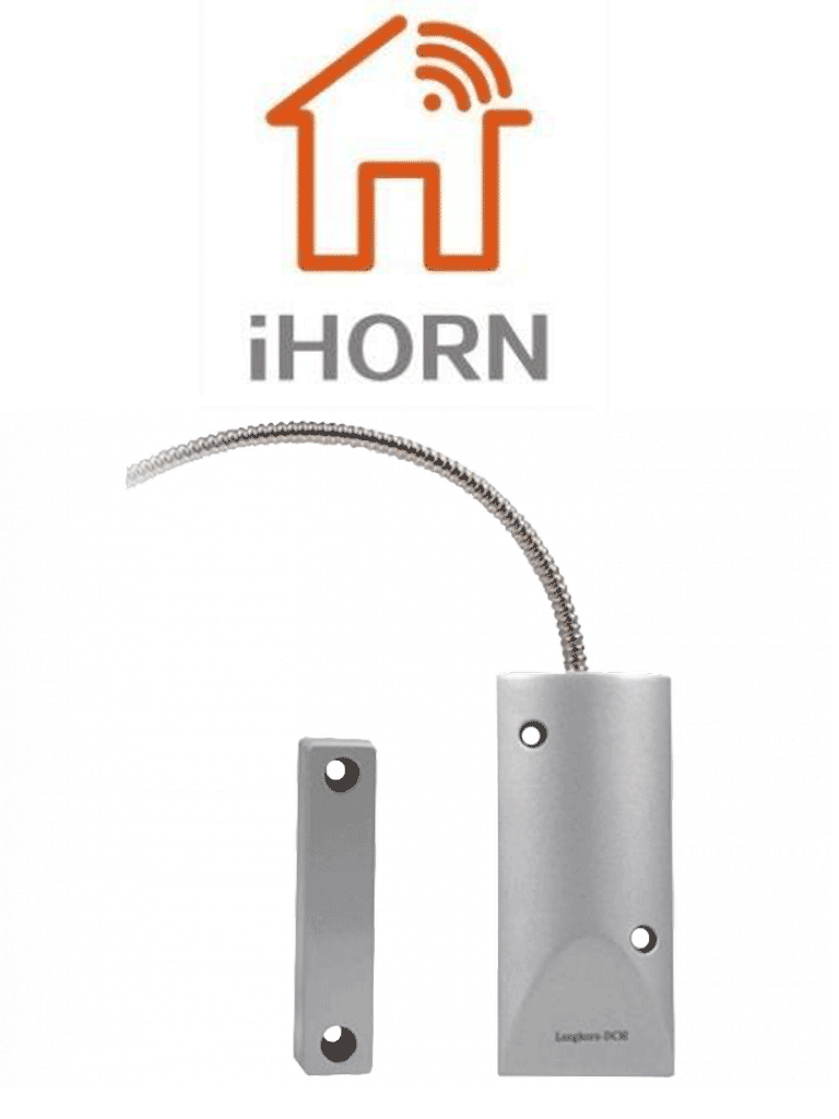 Sensor Magnético de Cortina Metálico IHORN HO03I, NC, Compatible con Paneles IHORN/RISCO/DSC/BOSCH, 150mm, 3 Hilos, 12V