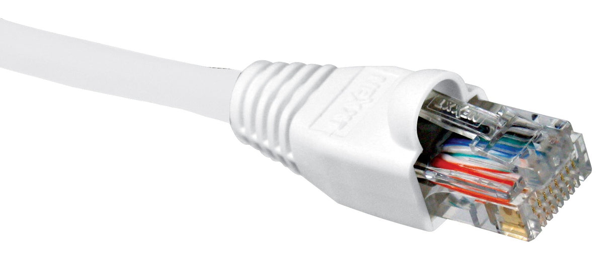 Nexxt - Cable de interconexión - RJ-45 (M) a RJ-45 (M) - 90 cm - UTP - CAT 5e - moldeado, trenzado - blanco