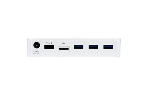 StarTech.com Concentrador USB 3.0 de 3 Puertos - Hub con Puerto de Carga Rápida (2,1A) y Base para Portátiles y Tablets