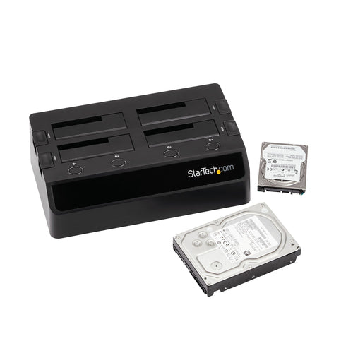 StarTech.com Base de Acoplamiento USB 3.0 de 4 Bahías SATA - Docking Station USB de Discos Duros o SSD SATA III de 2,5/3