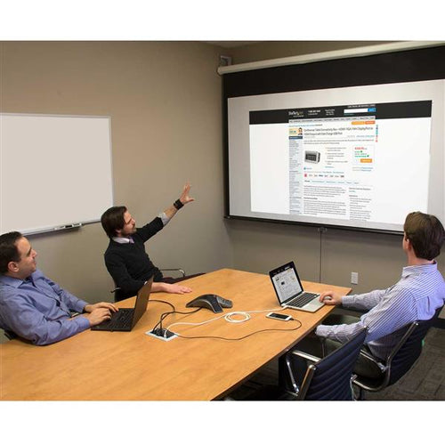 StarTech.com Caja de Conectividad para Mesa de Juntas - Módulo de Conexiones HDMI VGA y Mini DisplayPort Puentes de conf