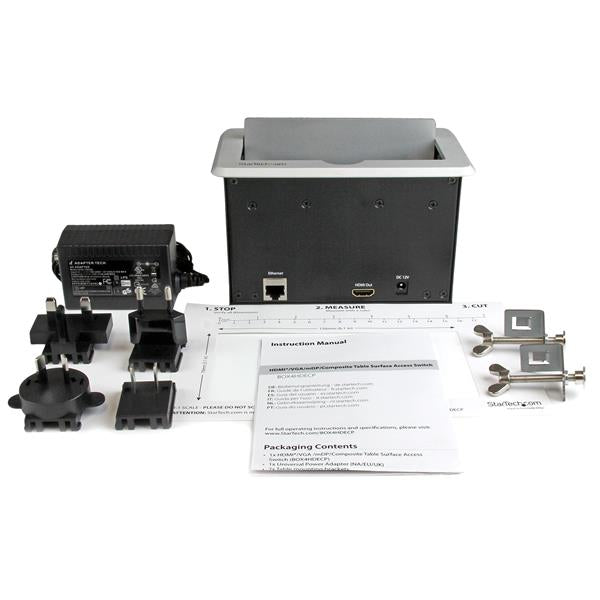 StarTech.com Caja de Conectividad para Mesa de Juntas - Módulo de Conexiones HDMI VGA y Mini DisplayPort Puentes de conf