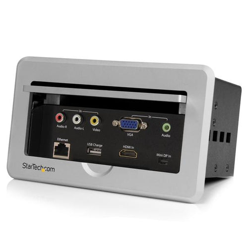 StarTech.com Caja de Conectividad para Mesa de Juntas - Módulo de Conexiones HDMI VGA y Mini DisplayPort Puentes de conf
