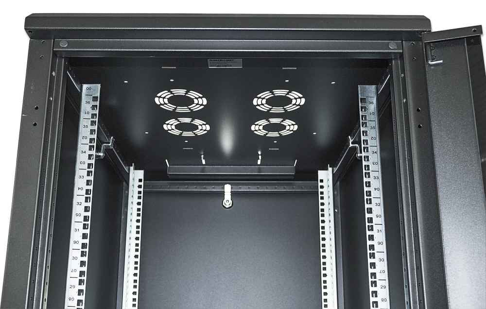 GABINETE INTELLINET 19" RACK CERRADO 22U PUERTA CRISTAL FLATPACK COLOR NEGRO