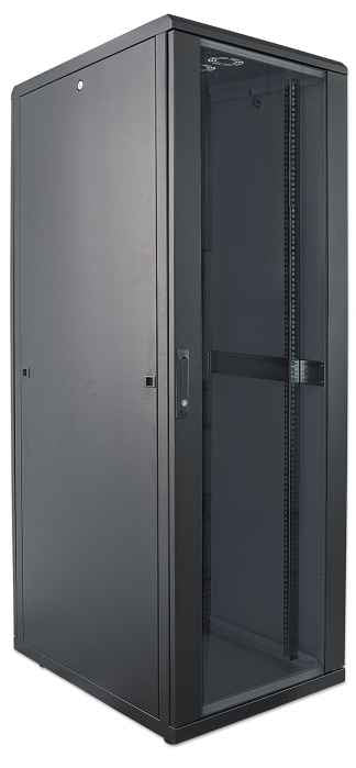 GABINETE INTELLINET 19" RACK CERRADO 22U PUERTA CRISTAL FLATPACK COLOR NEGRO