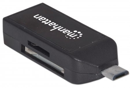 Manhattan Lector OTG de tarjetas con puerto USB 2.0. imPORT Link lector de tarjetas 480 Mbit/s Negro ABS sintéticos Si