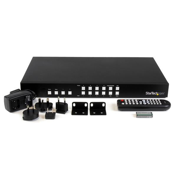 StarTech.com Switch Conmutador Matrix HDMI 4x4 con Multivisor Videowall o Imagen e Imagen PAP conmutadores de vídeo HDMI 8 4 4