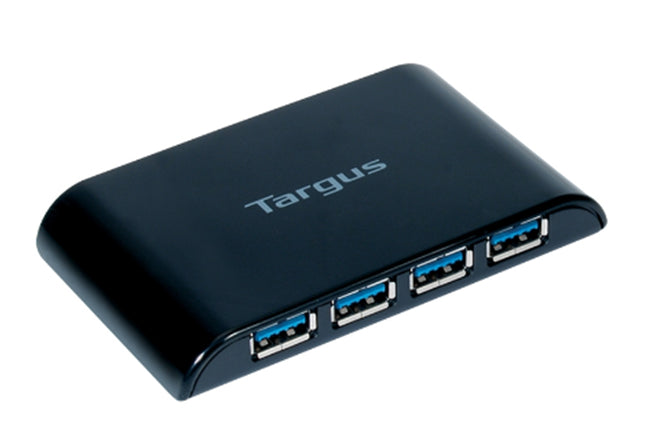 Targus USB 3.0 4-Port Hub hubs de interfaz USB 3.2 Gen 1 (3.1 Gen 1) Type-A 4 4 Negro