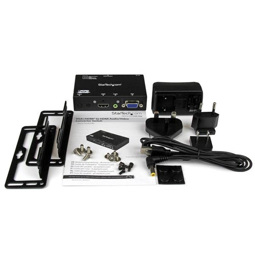 StarTech.com Switch Conversor 2x1 VGA + HDMI a HDMI con Conmutado Prioritario y Automático - Selector 1080p Conmutadores