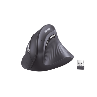 Mouse Inalámbrico en Angulo Vertical | 2.4G & Bluetooth | Conecta 3 dispositivos Simultáneamente | 4 Niveles de DPI | Clic Silencioso | 5 botones Silenciosos | Soporta Win, Mac, Linux & Chrome.
