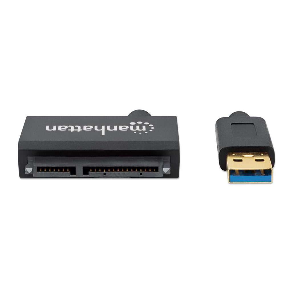 Manhattan Adaptador USB-A a SATA para 2,5", cable 42 cm, macho a macho, 5 Gbps (USB 3.2 Gen1 / USB 3.0), compatible con LBA de 48 bits, negro, 3 años de garantía tarjetas y adaptadores de interfaz USB tipo A SATA Negro 28 mm