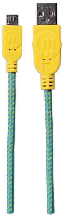 Manhattan Display para mostrador de cables Micro USB con recubrimiento textil Cable USB 2.0 USB A Micro-USB B Macho/Hembra