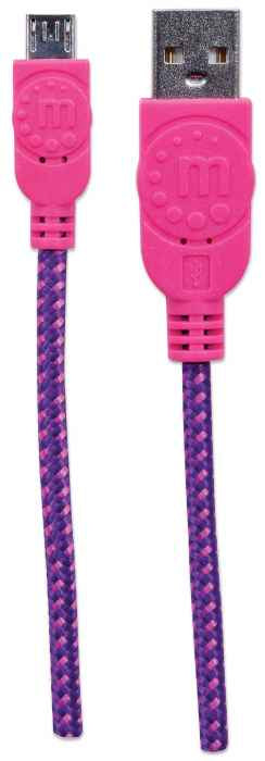 Manhattan Display para mostrador de cables Micro USB con recubrimiento textil Cable USB 2.0 USB A Micro-USB B Macho/Hembra