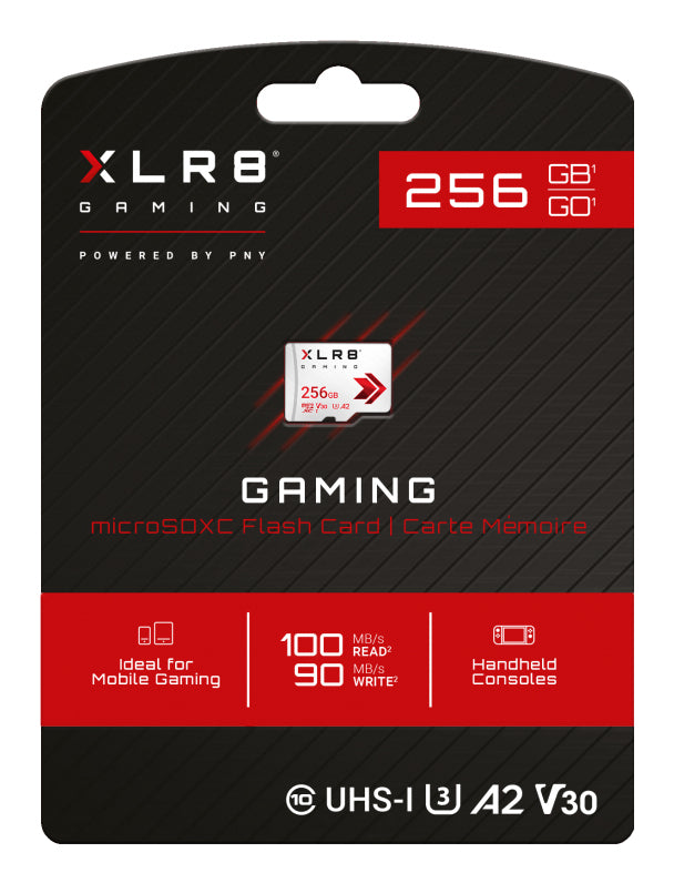 PNY XLR8 Gaming 256 GB MicroSD UHS-I Clase 10, 100 MB/s, P-SDU256V32100XLR-GE