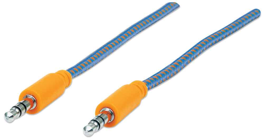 Manhattan Cable de audio con recubrimiento textil Cable 1 m 3,5mm Macho 3,5mm