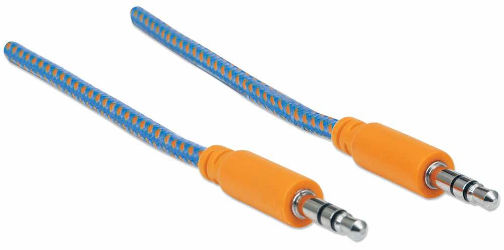 Manhattan Cable de audio con recubrimiento textil Cable 1 m 3,5mm Macho 3,5mm