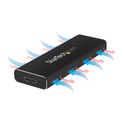 StarTech.com Caja USB 3.0 (5Gbps) a SSD M.2 de Aluminio con UASP - Negro - SATA NGFF M.2 con B Key y B+M Key - Caja Port