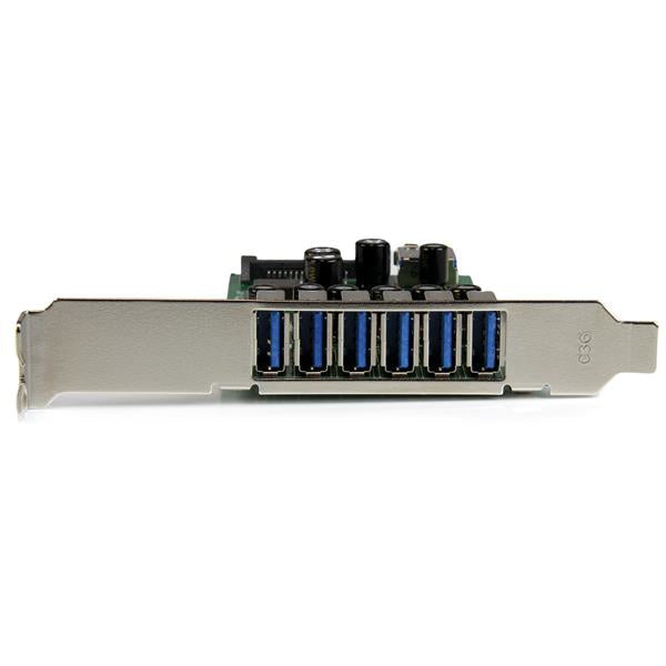 StarTech.com Adaptador tarjeta PCI Express de 7 puertos USB 3.0 con perfil bajo o completo tarjetas y adaptadores de interfaz PCIe SATA, USB 3.2 Gen 1 (3.1 Gen 1) Full-height / Low-profile 6