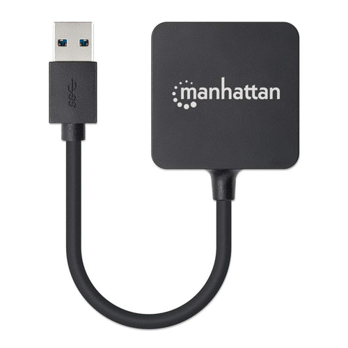 Manhattan Hub USB-A de 4 puertos, 4x USB-A, 5 Gbps (USB 3.0), Funciona por USB (sin fuente externa). Carga rápida: 1 pue