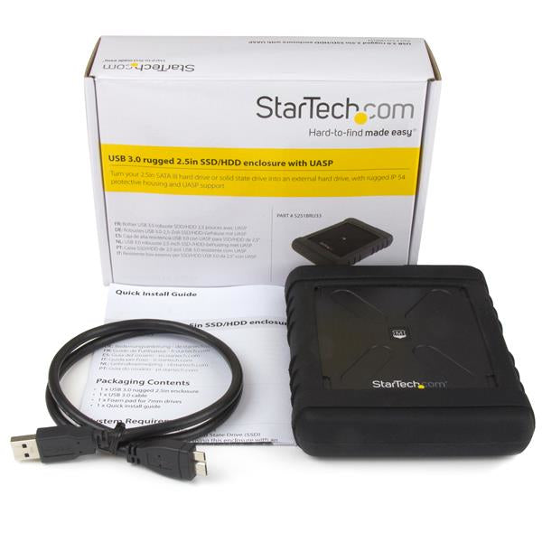 StarTech.com Caja USB 3.0 robusta con UASP para disco duro o SSD SATA de 2,5 pulgadas Cajas para discos duros externos 2