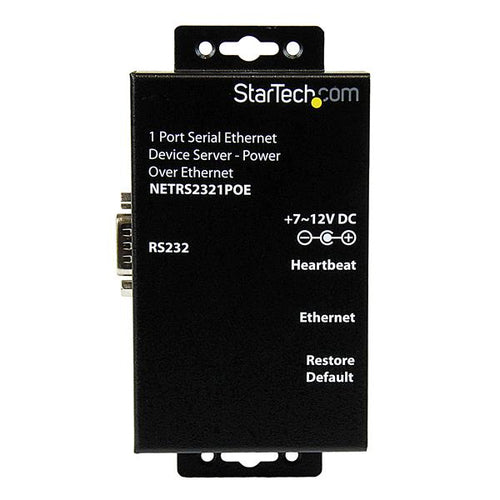 StarTech.com Servidor de Dispositivos Serie de 1 Puerto RS232 con Power over Ethernet PoE - Conversor Serial a Red IP Se